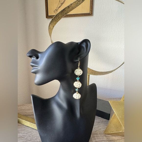 Turquoise Dangle Earrings A1262 - Picture 5 of 5